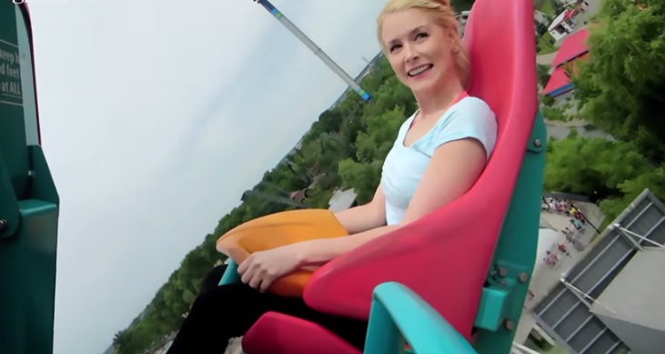 This Blonde Girl Was So Brave Riding A Roller Coaster. But When It Started Moving Fast, Her Reaction Was Hilarious… LOL!