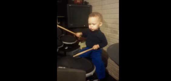 Unbelievable: 2-Year Old Boy Plays Drums To Foo Fighters ‘The Pretender’