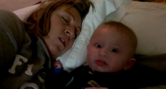 Priceless Reaction Of Toddler Who Is Afraid Of His Mommy’s Snore