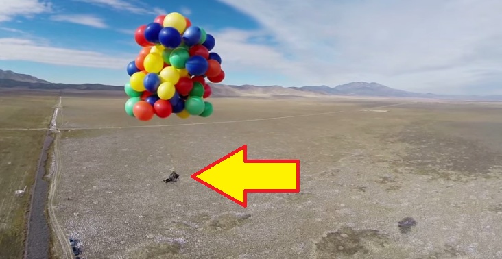 This Man Floats 8,000 Feet Into The Sky In A Lawn Chair Attached To 90 Weather Balloons