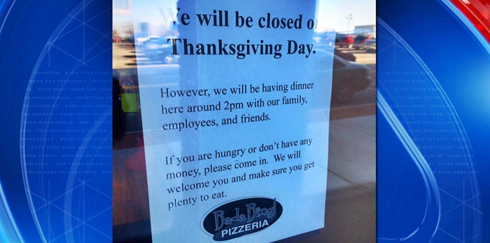Thanksgiving Sign Of A Pizzeria In Ohio Goes Viral – Know The Reason Why…
