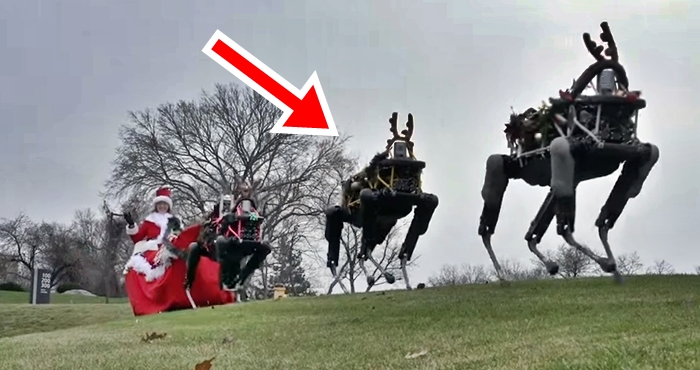 Futuristic Santa Uses Robotic Reindeer For Christmas – Very Impressive