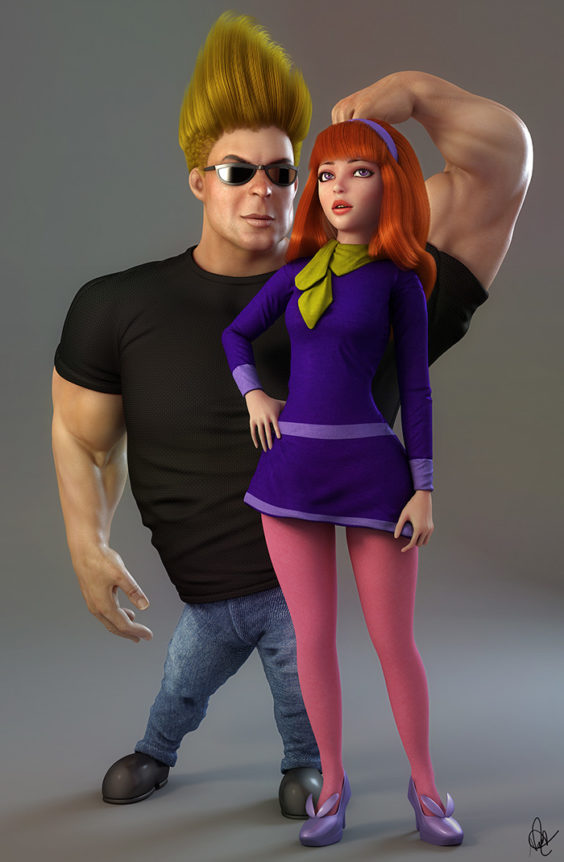 9-johnny-bravo-and-daphne-from-johnny-bravo-scooby-doo-chase